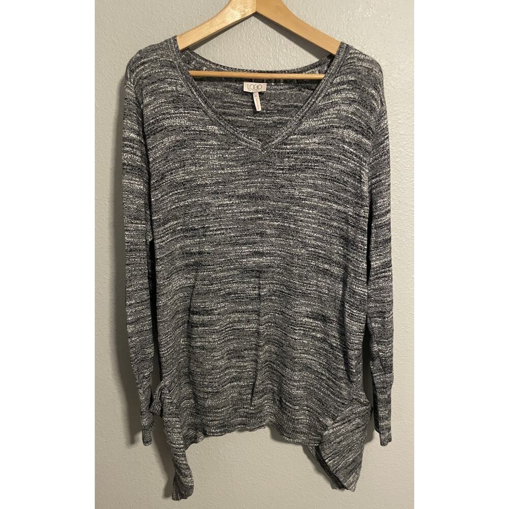 Logo Lori Goldstein Womens Tunic Size XL Gray Cashmere Blend Minimalist Modern